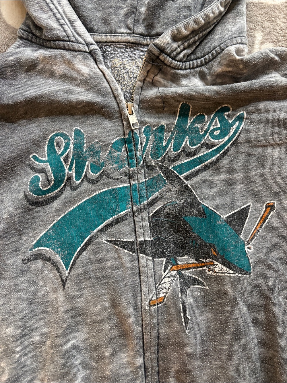 San Jose Sharks Vintage Zip Hoodie